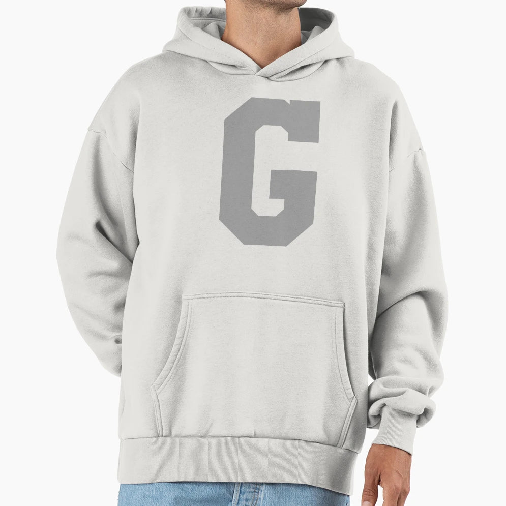 Alphabet Silver G Sports Letter G Hoodie - Casual Everyday Wear Men Women - T-Shirt, Sweatshirt, Hoodie