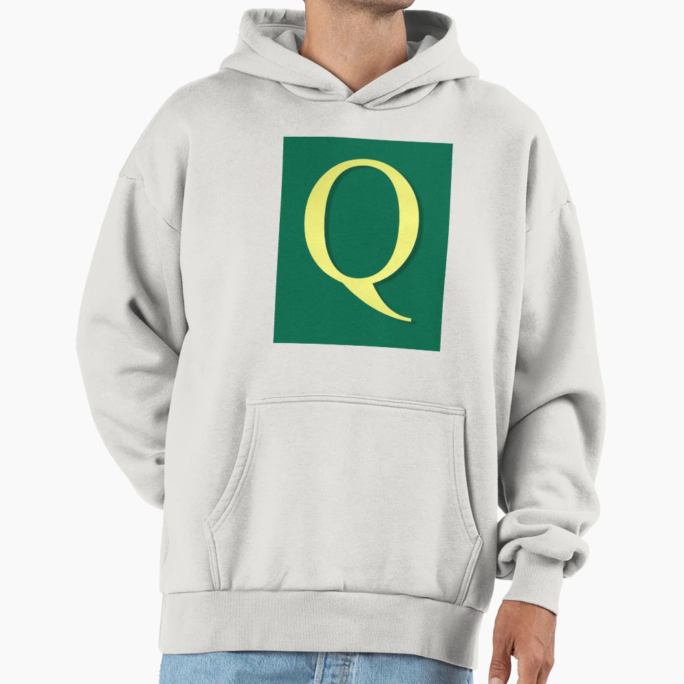 Letter Q Gold Green 5748 Hoodie - Fun Novelty Design Men Women - T-Shirt, Sweatshirt, Hoodie
