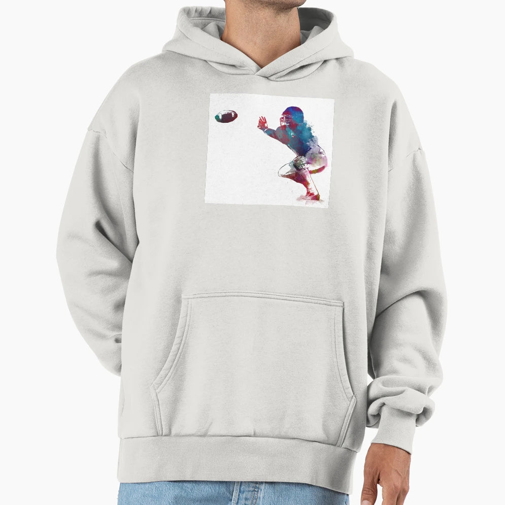 American Football Player Football Sport Hoodie - Aesthetic Graphic Unisex - T-Shirt, Sweatshirt, Hoodie