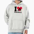 I Love Football Hoodie - Minimalist Print Men Women - T-Shirt, Sweatshirt, Hoodie