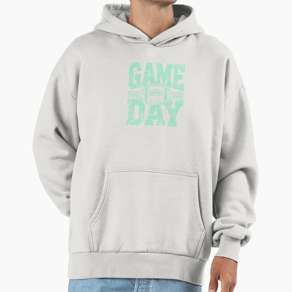 Game Day Football Grunge Hoodie - Casual Everyday Wear Men Women - T-Shirt, Sweatshirt, Hoodie