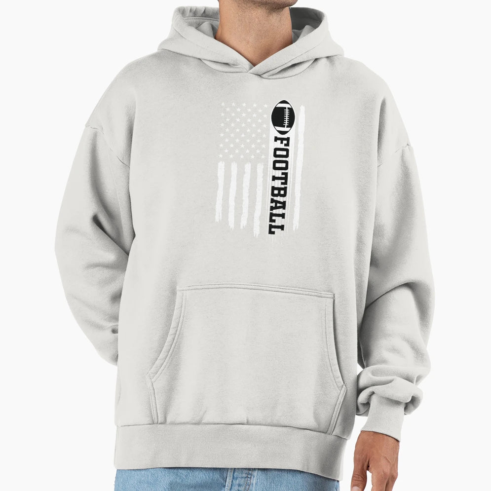 American Football Usa Flag Hoodie - Aesthetic Graphic Unisex - T-Shirt, Sweatshirt, Hoodie