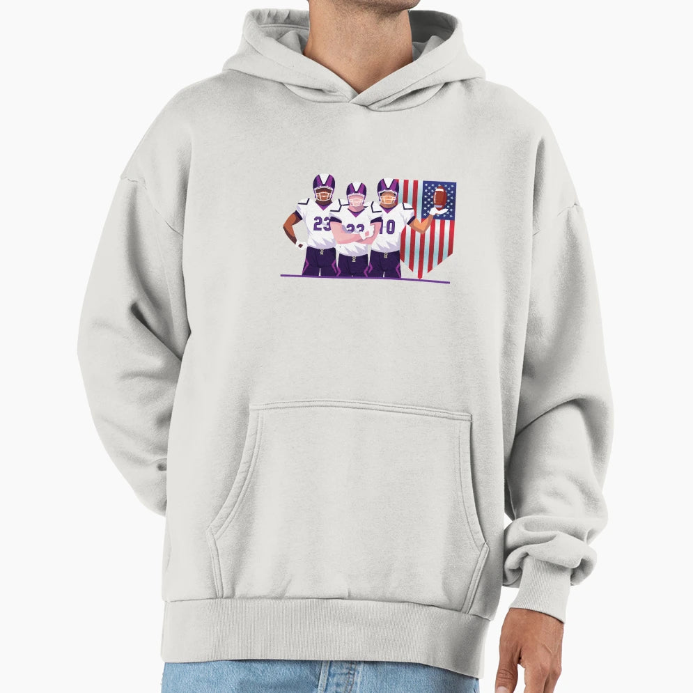 American Football Hoodie - Unique Graphic Unisex - T-Shirt, Sweatshirt, Hoodie