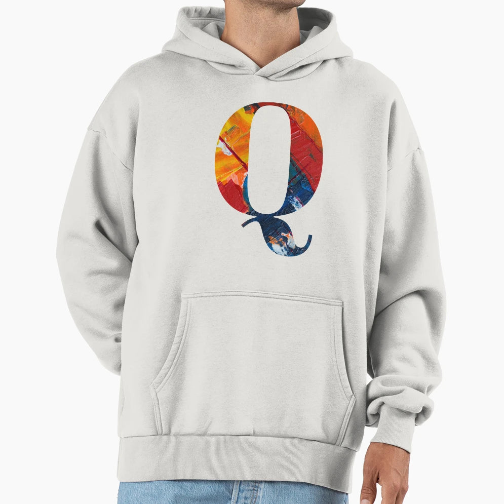 Colorful Abstract Letter Q Art T-Shirt - Minimalist Print for Adults - T-Shirt, Sweatshirt, Hoodie