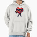Valentines Day Heart Playing Football Hoodie - Custom Art Print Unisex - T-Shirt, Sweatshirt, Hoodie