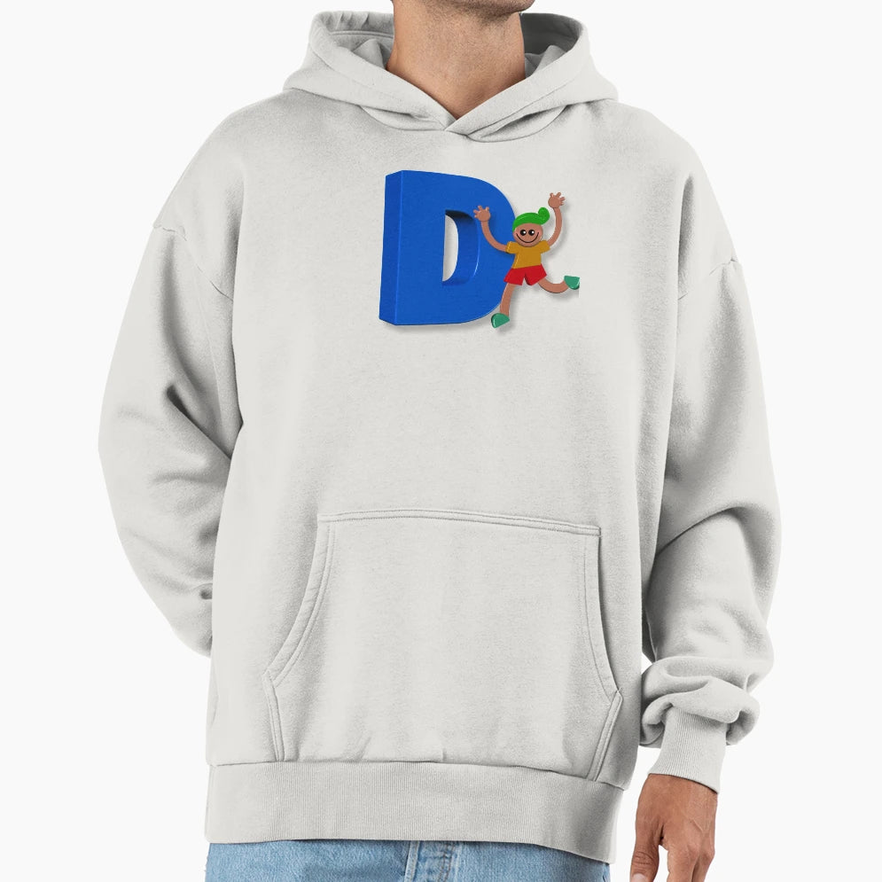 Letter Initial D Child Personalised Hoodie - Minimalist Print for Adults - T-Shirt, Sweatshirt, Hoodie