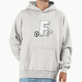 Illustration Letter F Beside Football Hoodie - Minimalist Print Men Women - T-Shirt, Sweatshirt, Hoodie