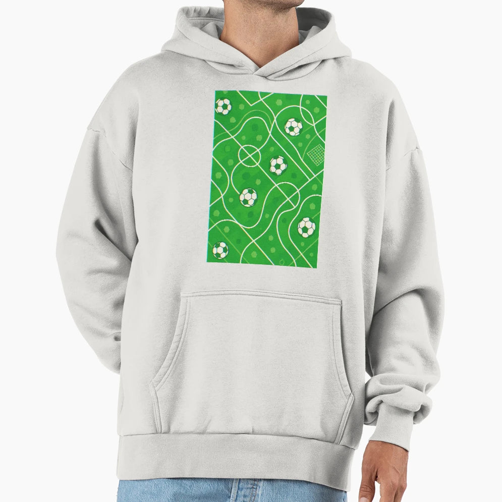 Fun Videogame Soccer Field Pattern Hoodie - Custom Art Print Men Women - T-Shirt, Sweatshirt, Hoodie