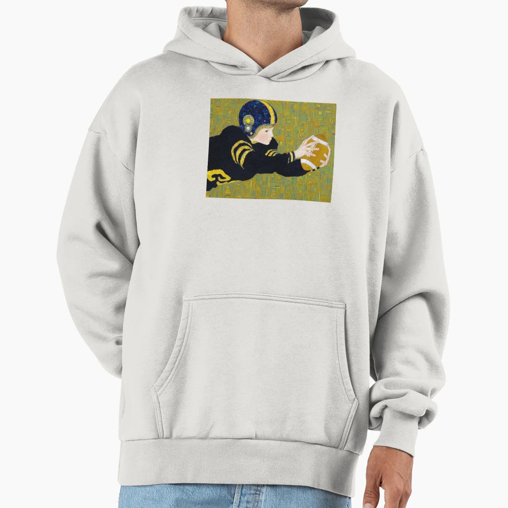 Football Player Action Hoodie - Minimalist Print Men Women - T-Shirt, Sweatshirt, Hoodie