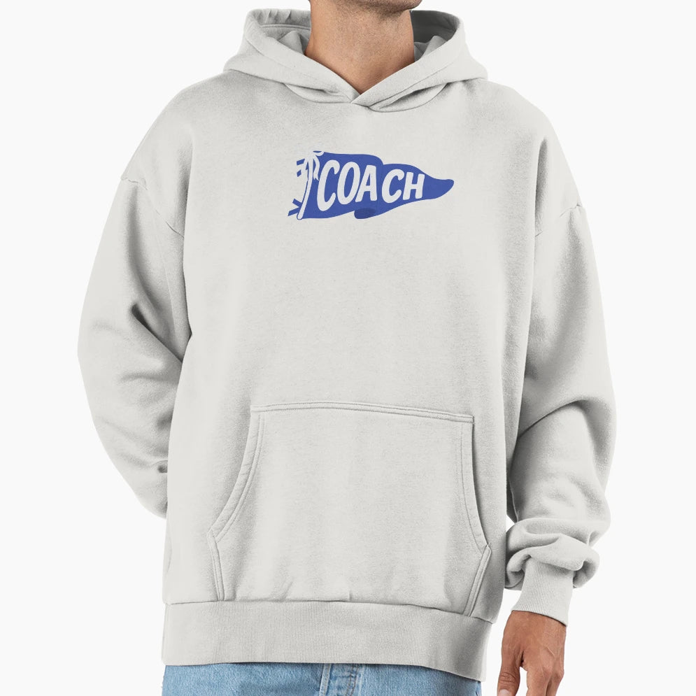 Coach Pennant Flag Blue Hoodie - Unique Graphic Men Women - T-Shirt, Sweatshirt, Hoodie