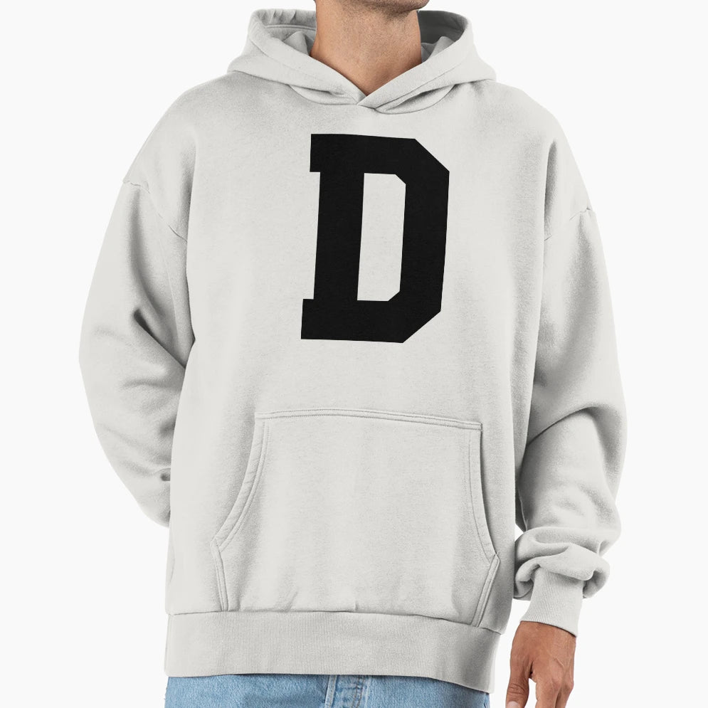 Alphabet Black D Sports Letter D Hoodie - Casual Everyday Wear Unisex - T-Shirt, Sweatshirt, Hoodie