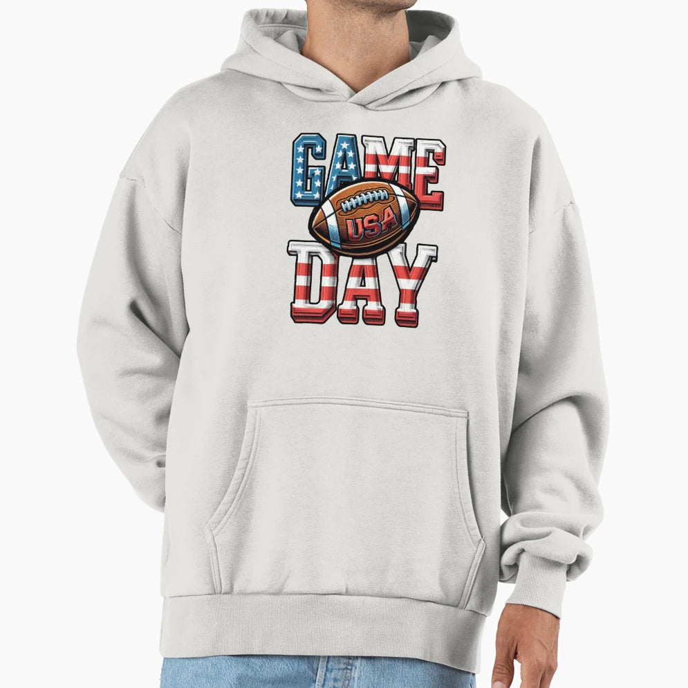 Game Day Football Hoodie - Graphic Print for Adults - T-Shirt, Sweatshirt, Hoodie