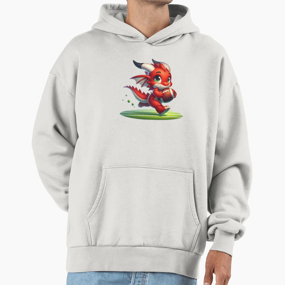 Fantay Football Dragon Hoodie - Minimalist Print for Adults - T-Shirt, Sweatshirt, Hoodie
