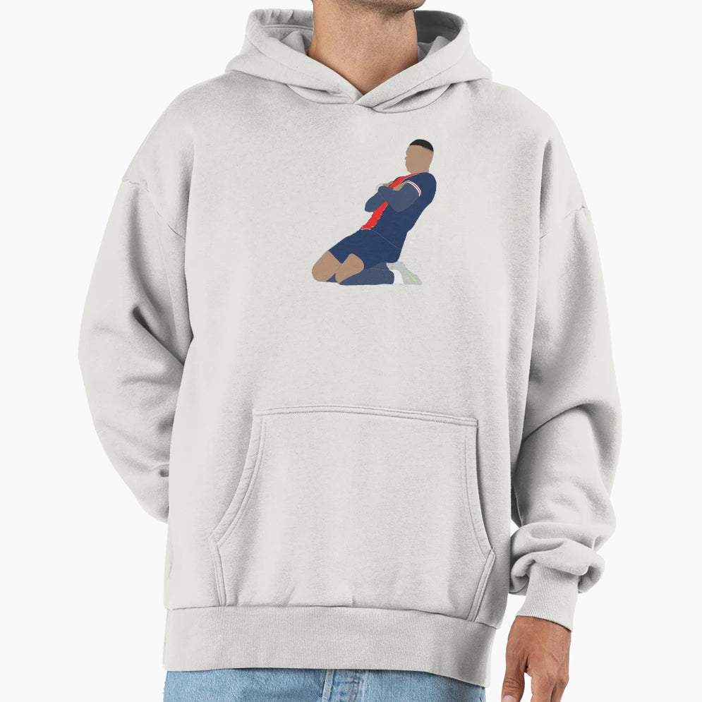 Kylian Mbappe Jersey Art Paris Hoodie - Novelty Apparel for Adults - T-Shirt, Sweatshirt, Hoodie