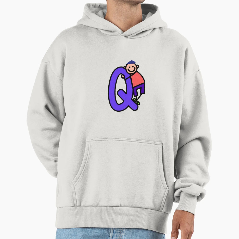 Letter Q Alphabet Colorful Cartoon Hoodie - Novelty Apparel Unisex - T-Shirt, Sweatshirt, Hoodie