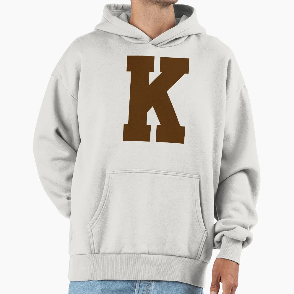 Alphabet Brown K Sports Letter K Hoodie - Custom Art Print Unisex - T-Shirt, Sweatshirt, Hoodie