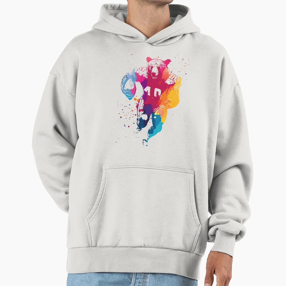 Grizzly Bear American Football Player Hoodie - Graphic Print Men Women - T-Shirt, Sweatshirt, Hoodie
