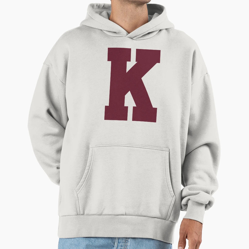 Alphabet Maroon K Sports Letter K Hoodie - Casual Everyday Wear for Adults - T-Shirt, Sweatshirt, Hoodie