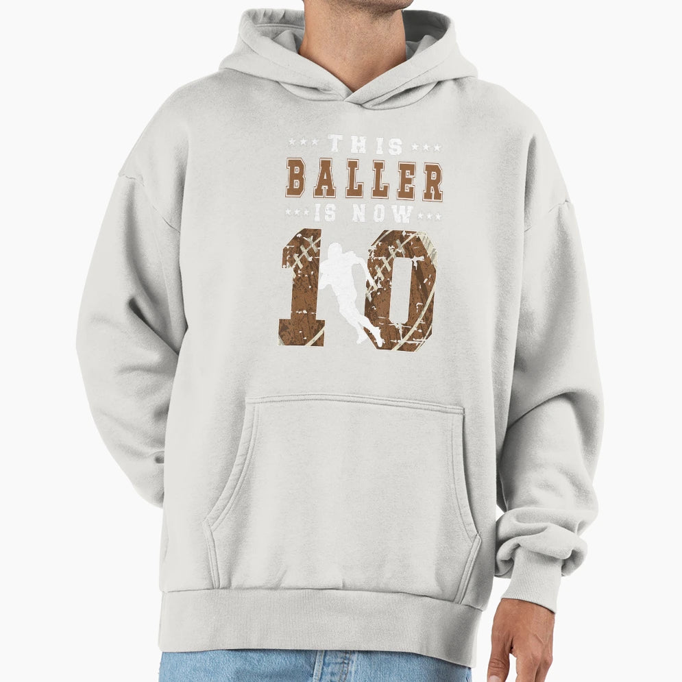 10Th Birthday Football Ten Year Old Hoodie - Novelty Apparel Men Women - T-Shirt, Sweatshirt, Hoodie
