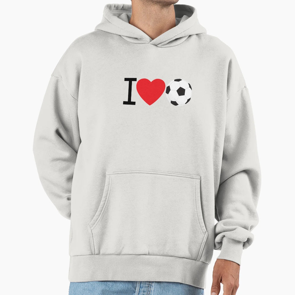 I Love Soccer Hoodie - Trendy Graphic Unisex - T-Shirt, Sweatshirt, Hoodie