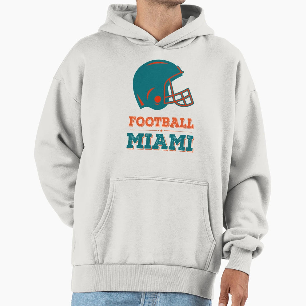 Miami Football Hoodie - Fun Novelty Design Men Women - T-Shirt, Sweatshirt, Hoodie