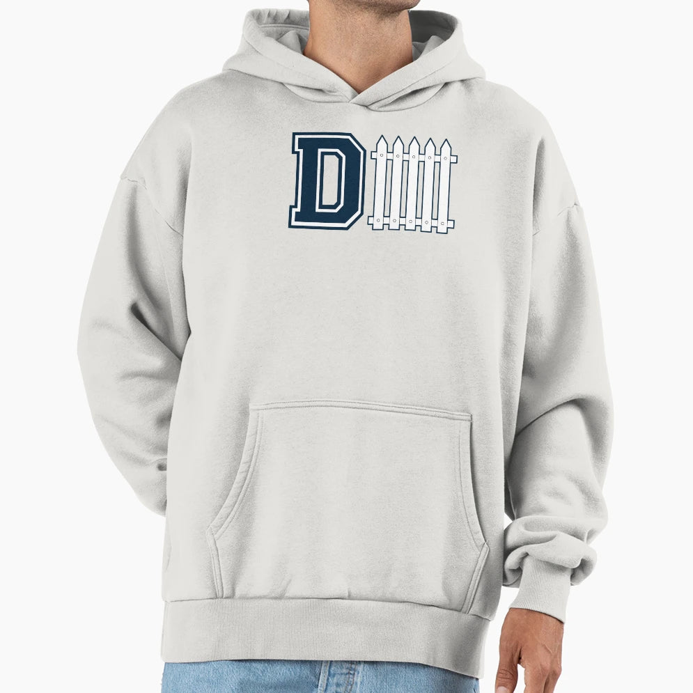 D Fence Blue Hoodie - Unique Graphic for Adults - T-Shirt, Sweatshirt, Hoodie
