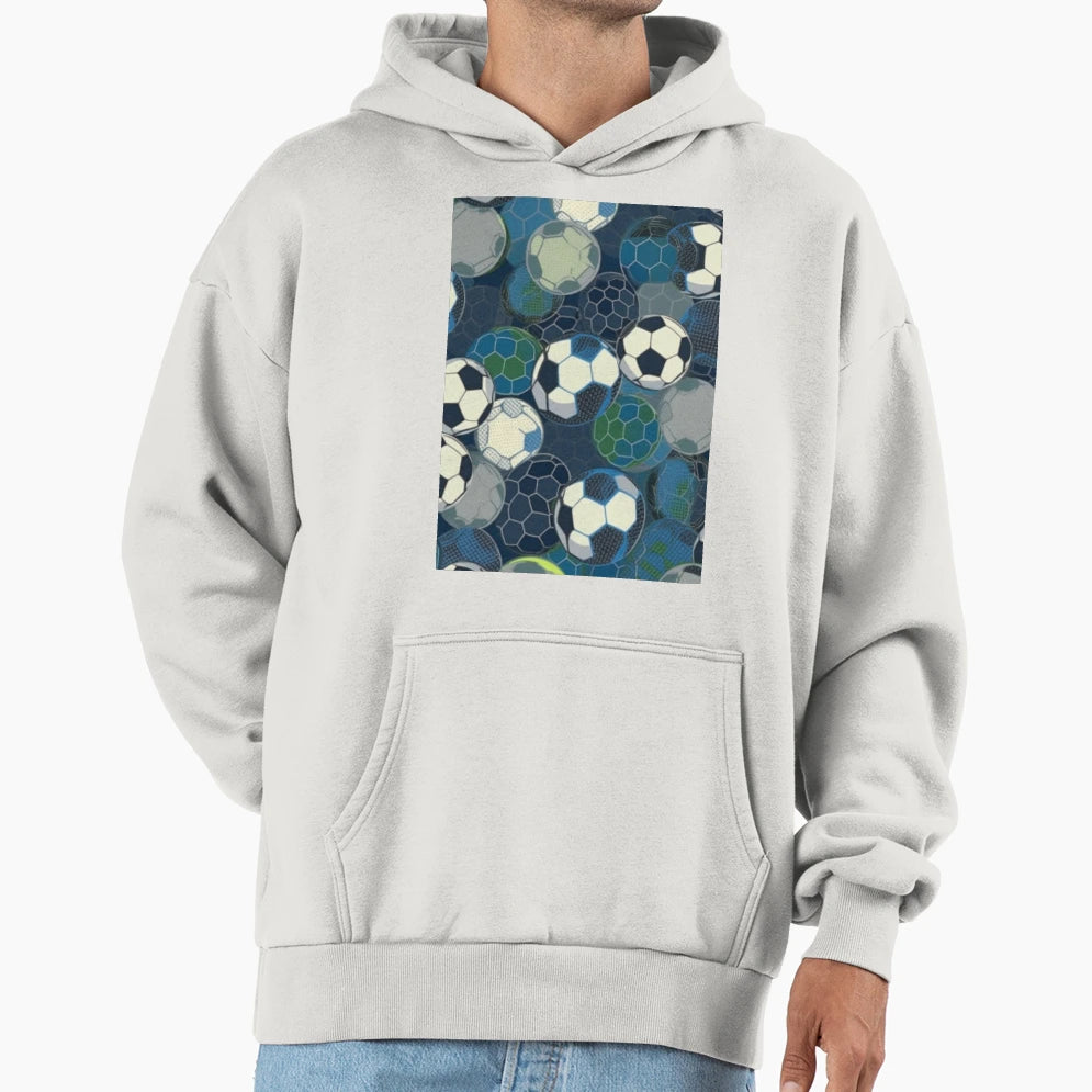 Seamless Soccer Pattern Hoodie - Aesthetic Graphic for Adults - T-Shirt, Sweatshirt, Hoodie
