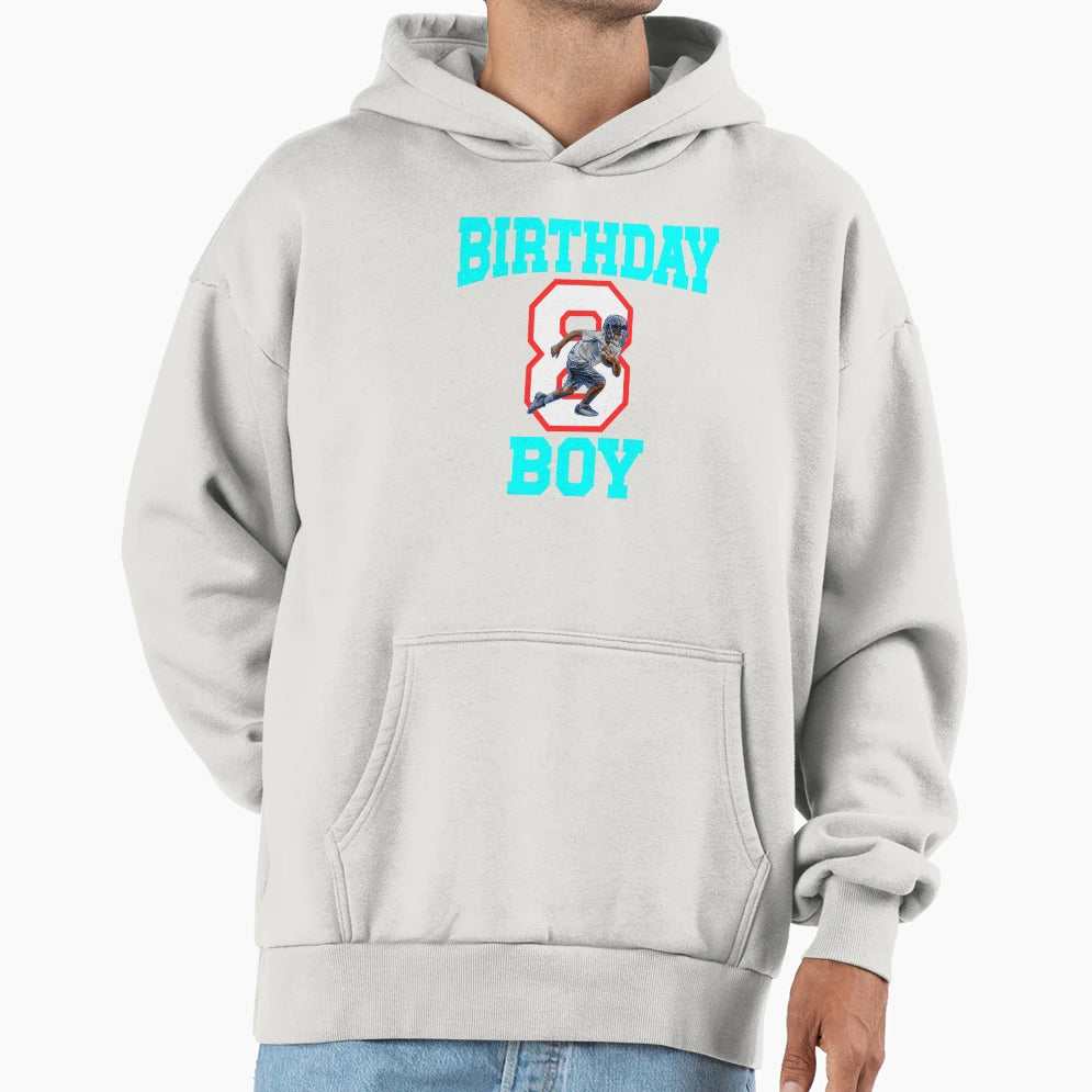 8 Year Old Football 8Th Birthday Hoodie - Minimalist Print Men Women - T-Shirt, Sweatshirt, Hoodie