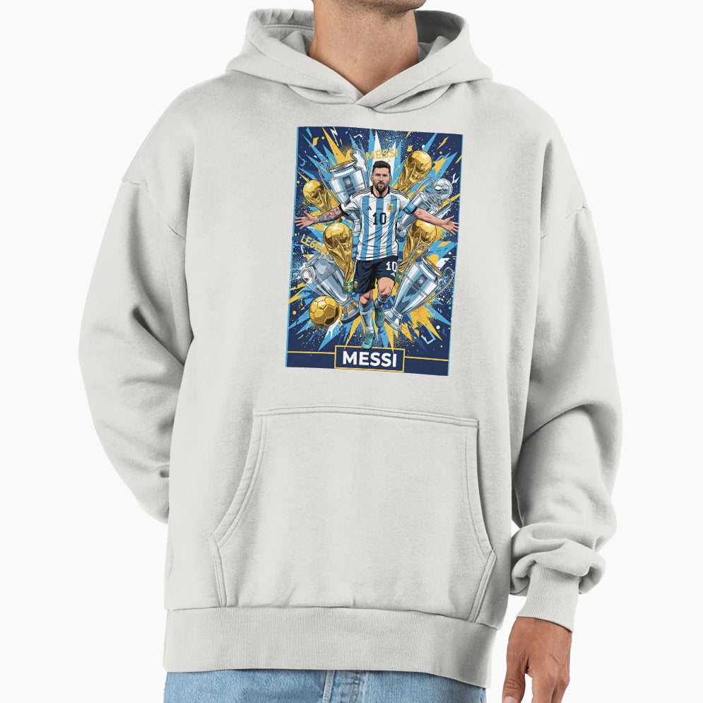 Messi Golden Legend Hoodie - Minimalist Print Men Women - T-Shirt, Sweatshirt, Hoodie