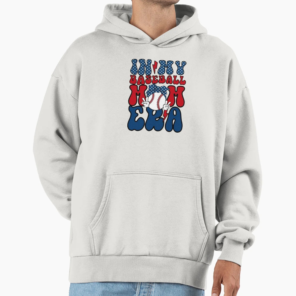 Baseball Mom American Stars Stripes Hoodie - Custom Art Print Unisex - T-Shirt, Sweatshirt, Hoodie