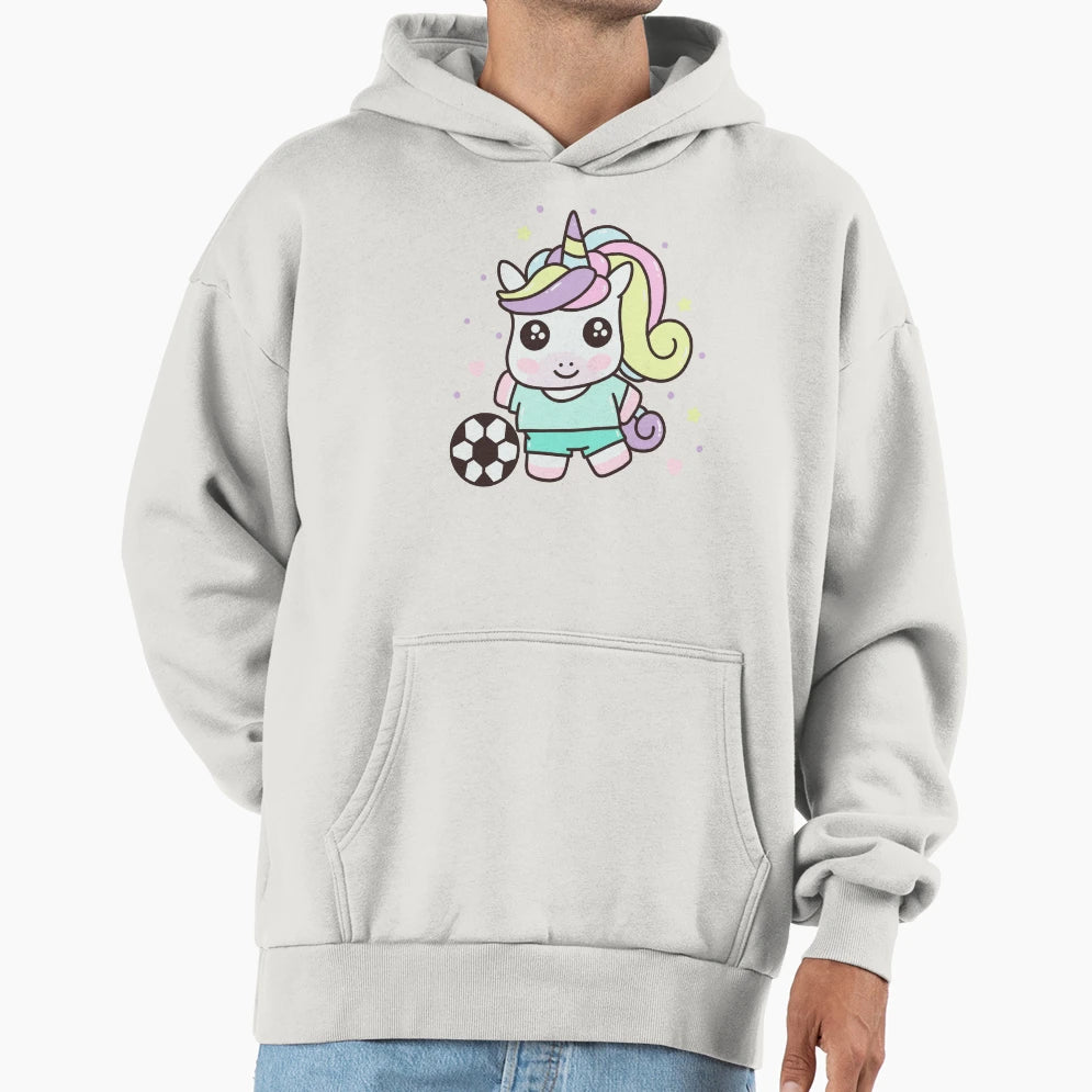 Kawaii Football Unicorn Soccer Sport Lovers Hoodie - Novelty Apparel Unisex - T-Shirt, Sweatshirt, Hoodie