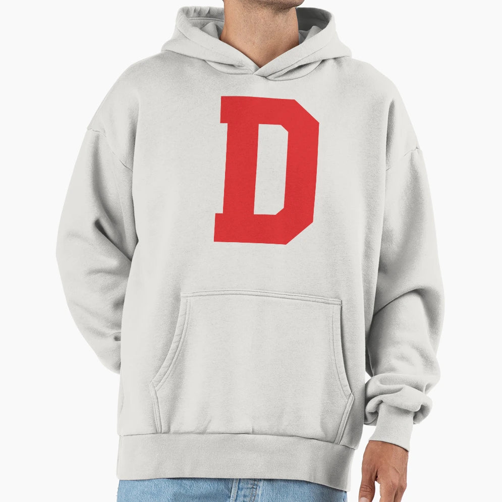 Alphabet Red D Sports Letter D Hoodie - Fun Novelty Design Men Women - T-Shirt, Sweatshirt, Hoodie