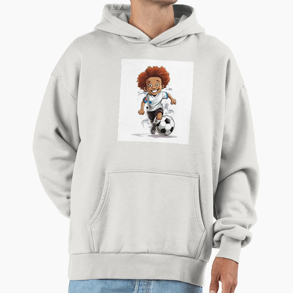 Caricatural Soccer Hoodie - Aesthetic Graphic Men Women - T-Shirt, Sweatshirt, Hoodie