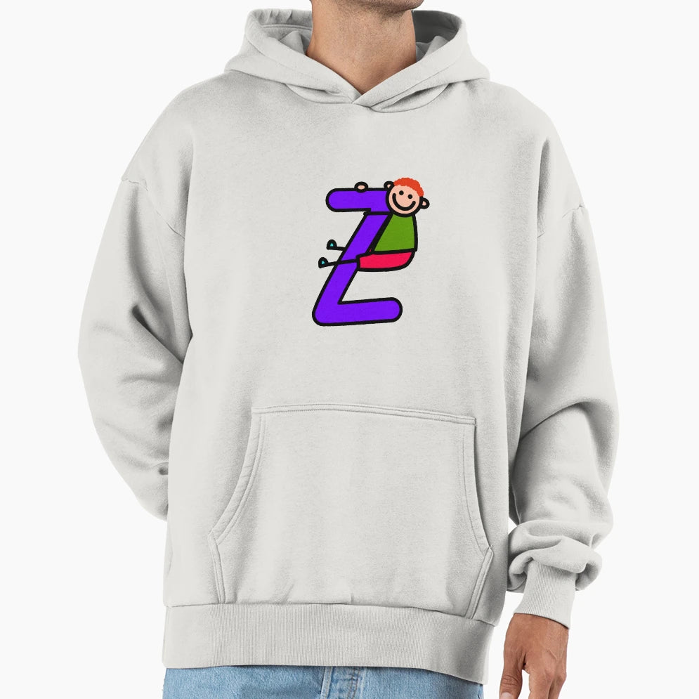 Letter Z Alphabet Colorful Cartoon Hoodie - Aesthetic Graphic for Adults - T-Shirt, Sweatshirt, Hoodie