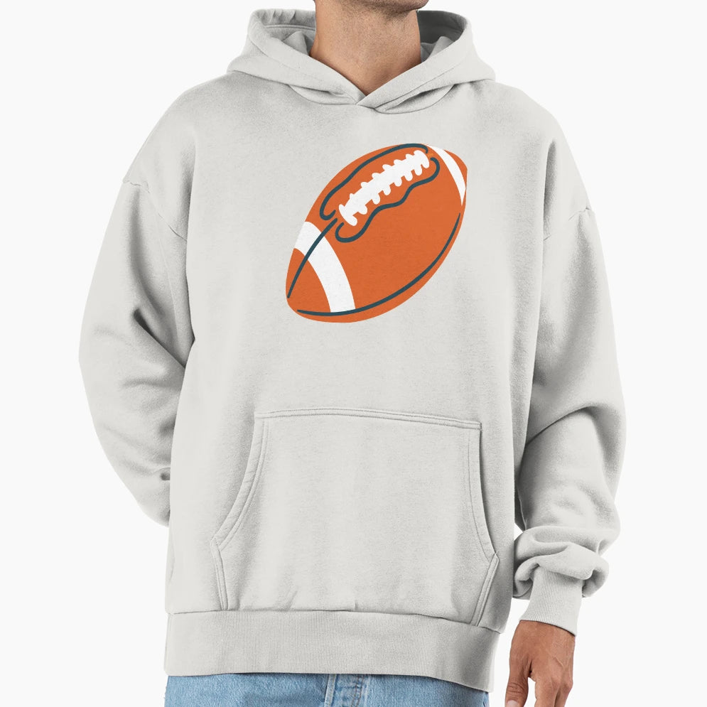 American Football Game Ball And Helmet Hoodie - Minimalist Print Men Women - T-Shirt, Sweatshirt, Hoodie