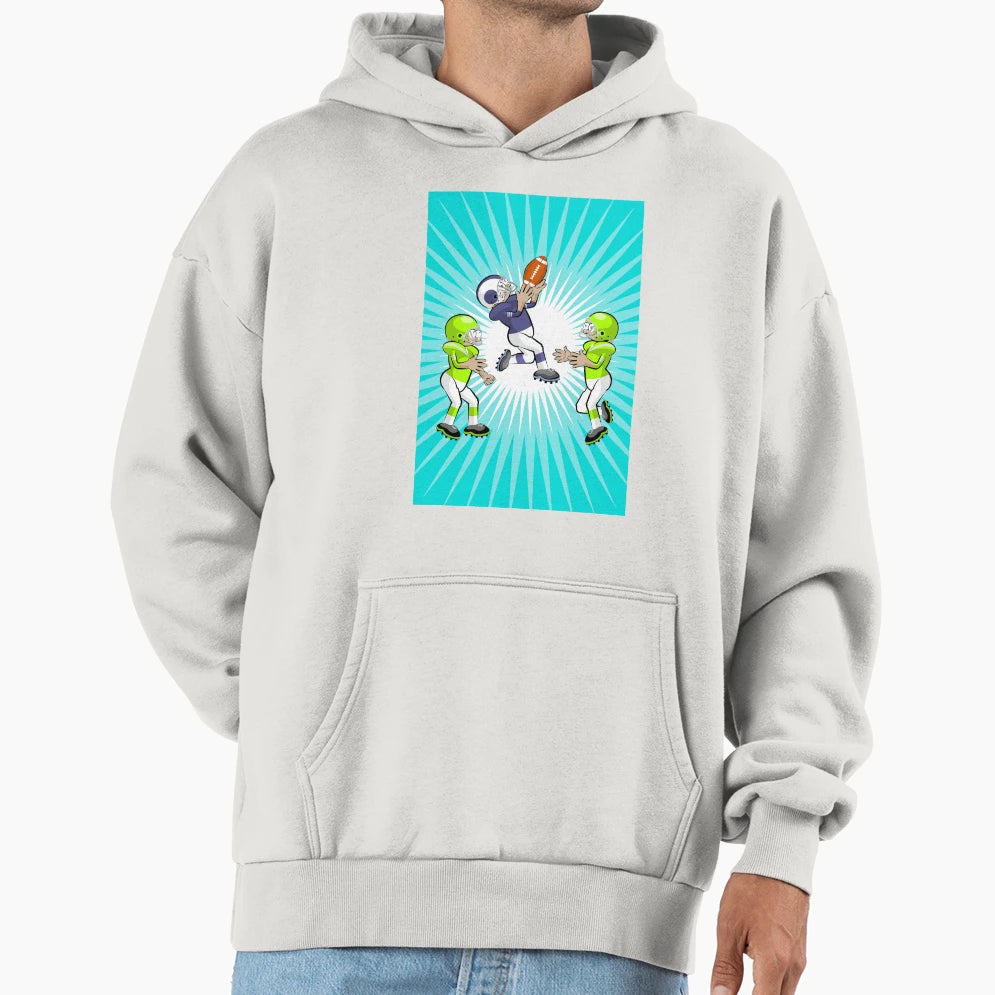American Football Player Stays Ball Hoodie - Minimalist Print Men Women - T-Shirt, Sweatshirt, Hoodie