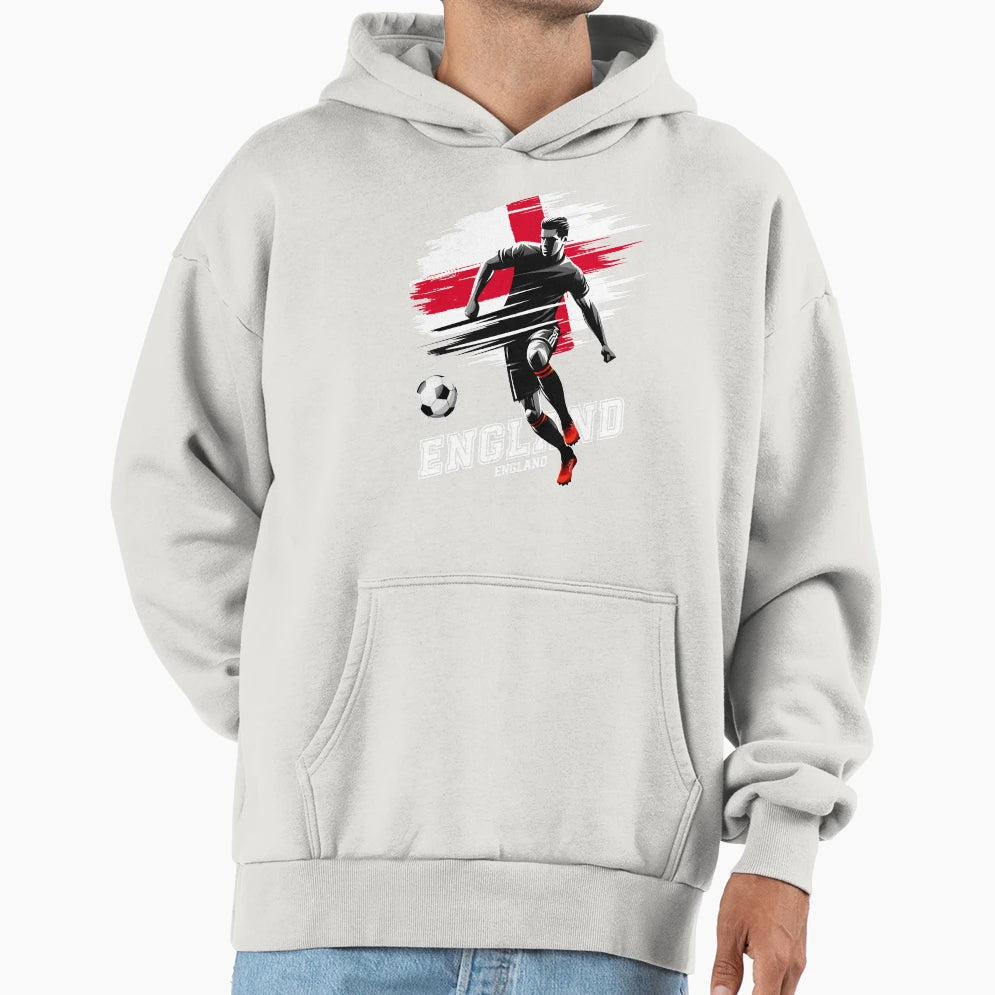 Football Soccer England English Flag Banner Hoodie - Graphic Print Unisex - T-Shirt, Sweatshirt, Hoodie