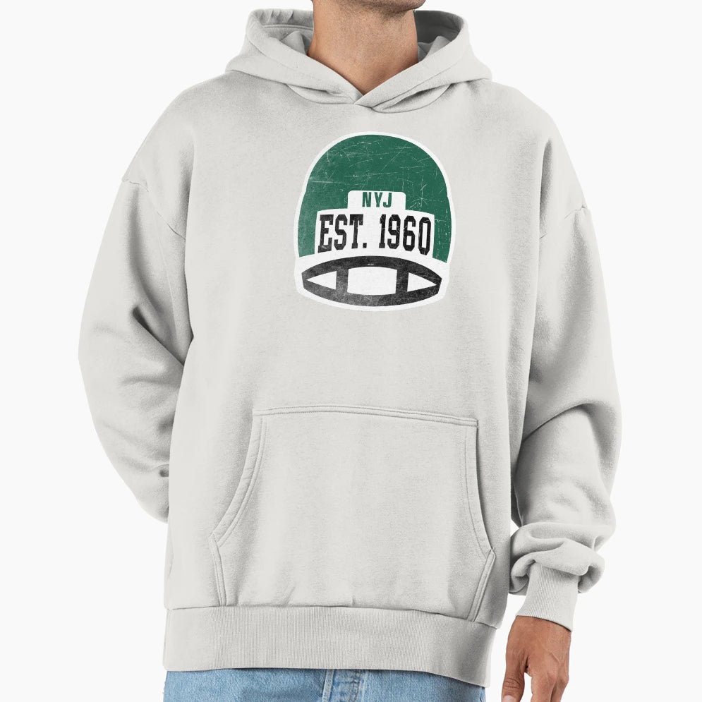New York Throwback Football Helmet Hoodie - Custom Art Print Men Women - T-Shirt, Sweatshirt, Hoodie