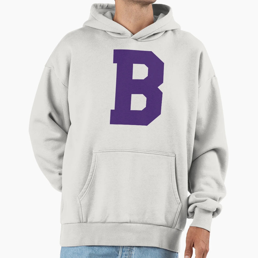 Alphabet Purple B Sports Letter B Hoodie - Casual Everyday Wear Men Women - T-Shirt, Sweatshirt, Hoodie