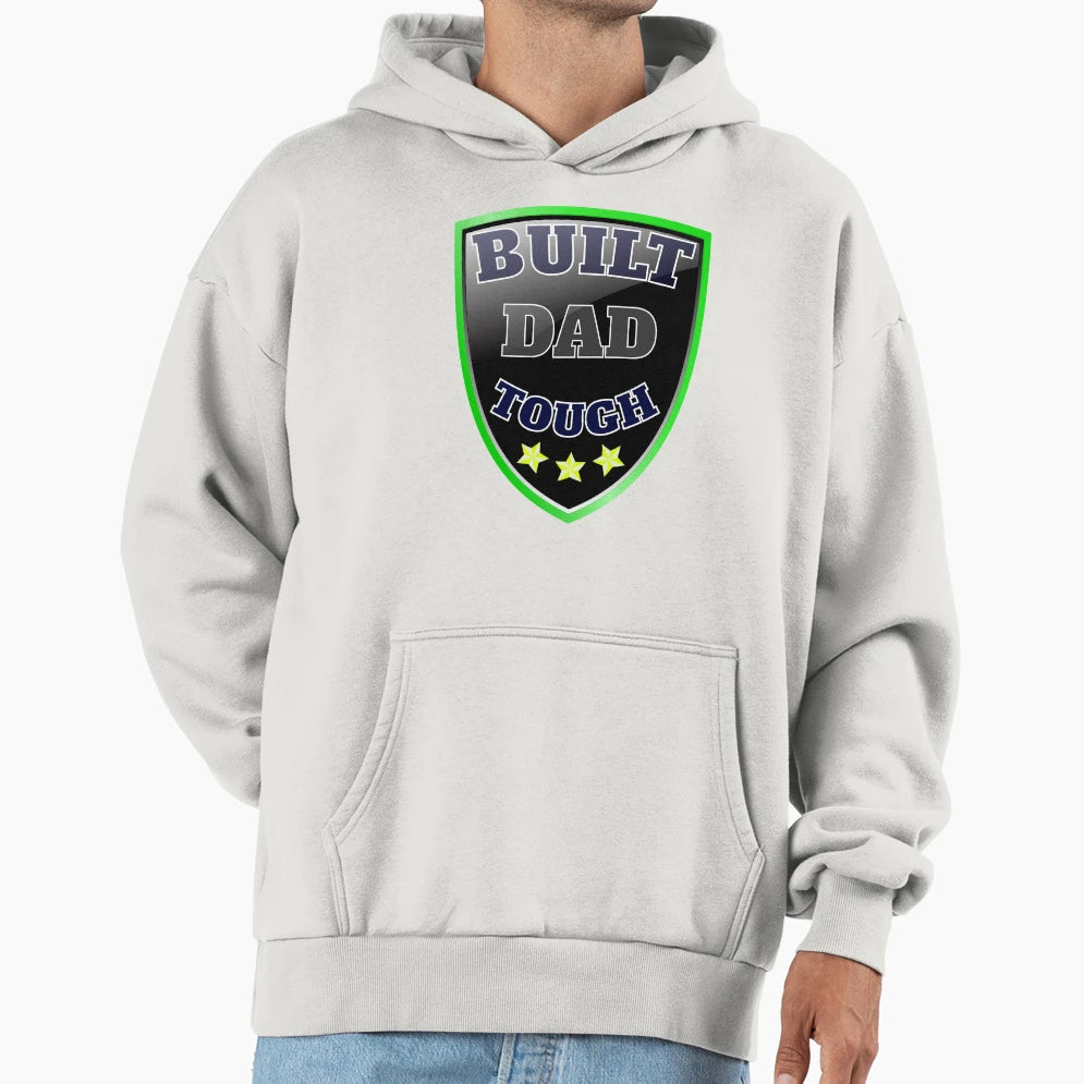 Built Dad Tough Shield Hoodie - Trendy Graphic for Adults - T-Shirt, Sweatshirt, Hoodie