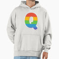 Patch Letter Q Rainbow Hoodie - Aesthetic Graphic for Adults - T-Shirt, Sweatshirt, Hoodie