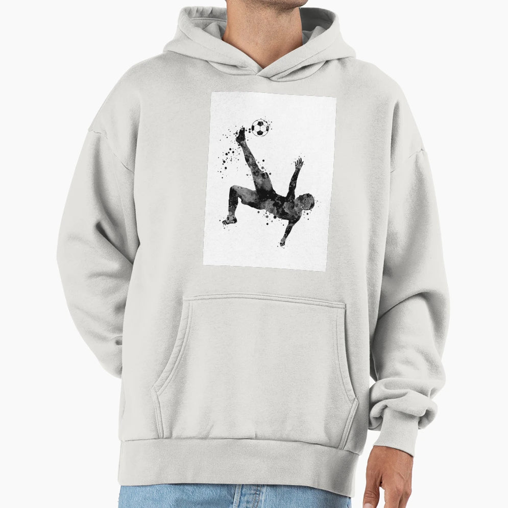 Soccer Player Bicycle Kick Black And Hoodie - Graphic Print Men Women - T-Shirt, Sweatshirt, Hoodie