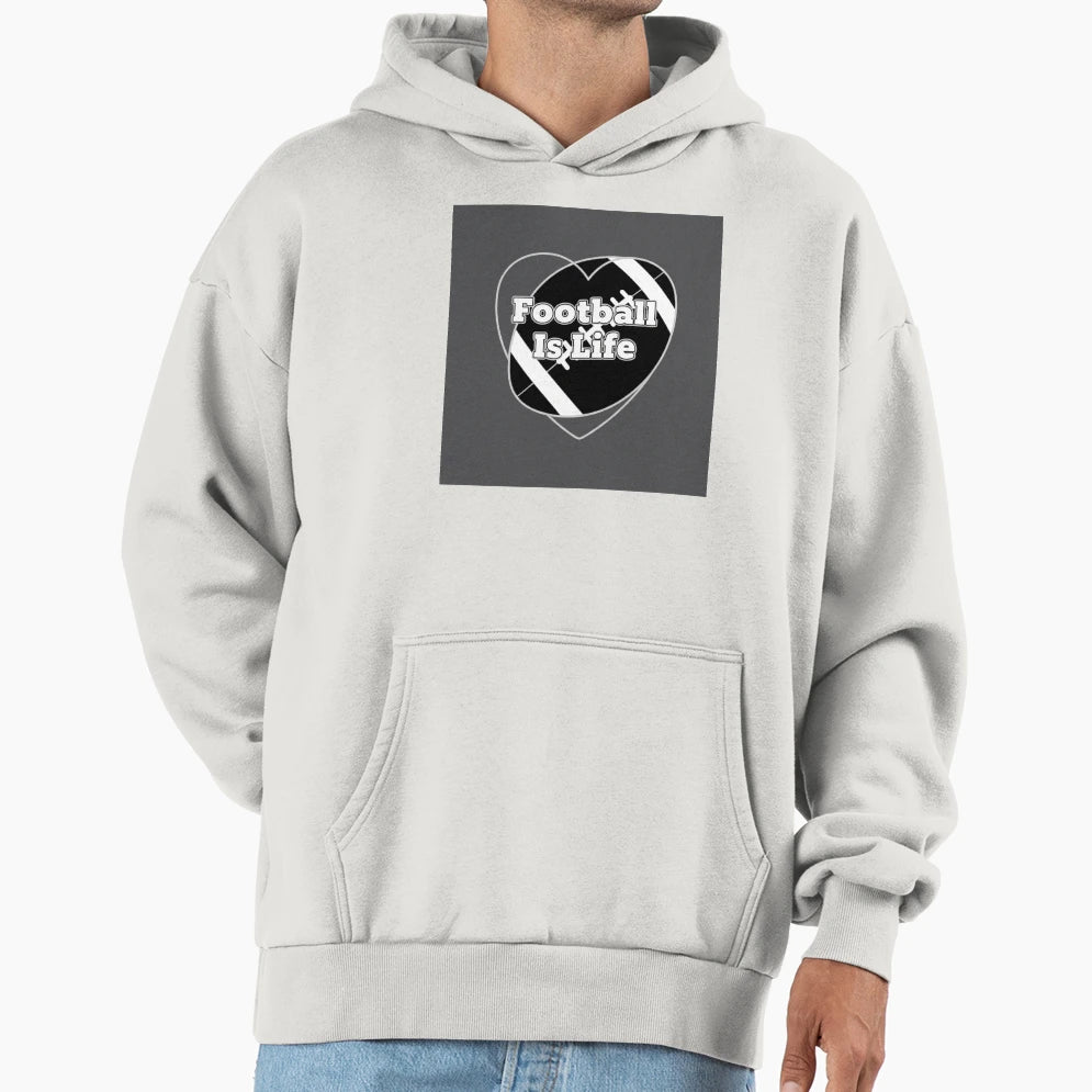 Football Is Life Heart Shaped T-Shirt - Casual Everyday Wear Unisex - T-Shirt, Sweatshirt, Hoodie