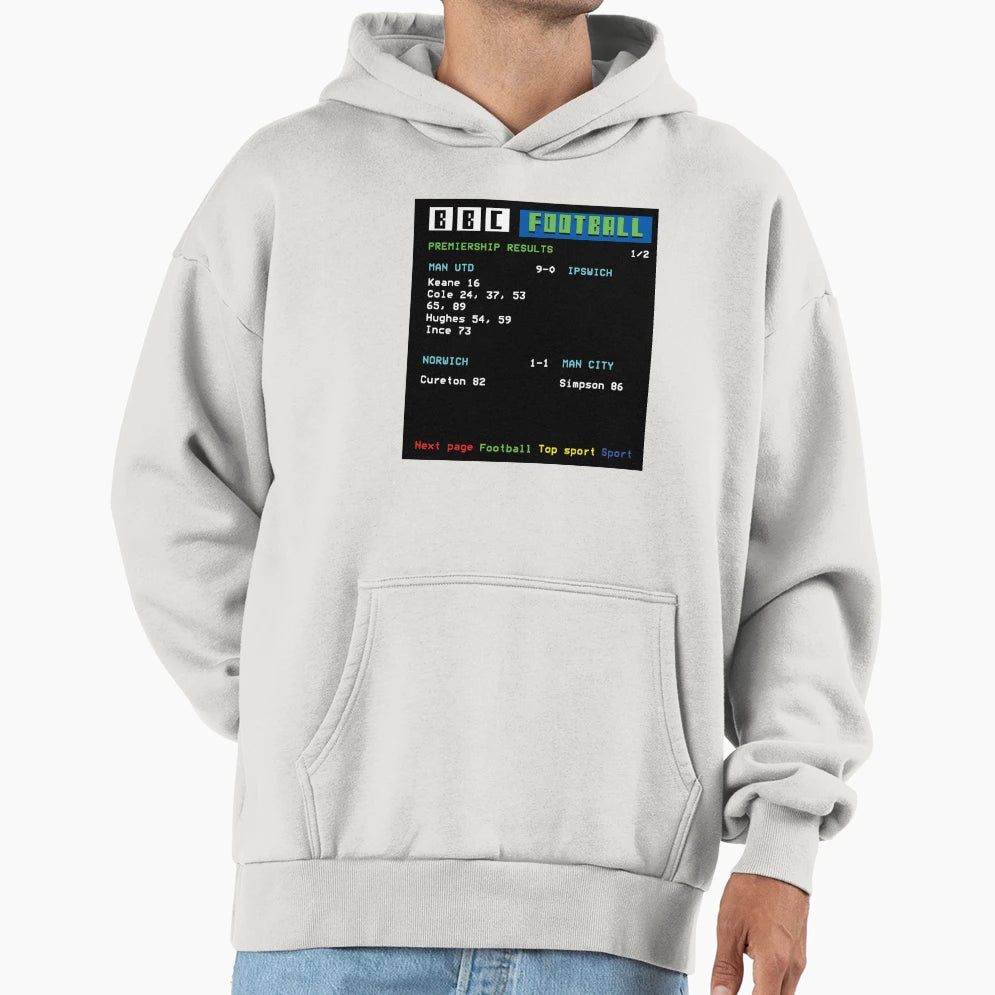 Teletext Football Soccer 90S Nostalgia Hoodie - Minimalist Print Men Women - T-Shirt, Sweatshirt, Hoodie
