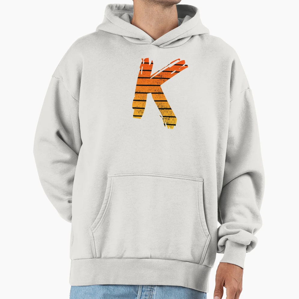Letter K Initials Hoodie - Casual Everyday Wear Men Women - T-Shirt, Sweatshirt, Hoodie