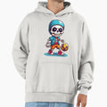 Cartoon Skull Playing Soccer Hoodie - Graphic Print for Adults - T-Shirt, Sweatshirt, Hoodie