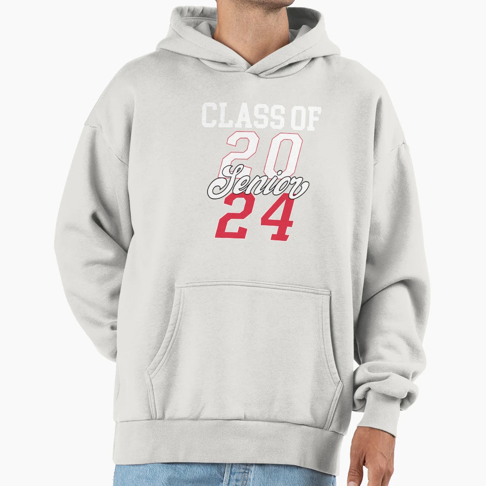 Senior Class 2024 Graduate Student Hoodie - Trendy Graphic for Adults - T-Shirt, Sweatshirt, Hoodie