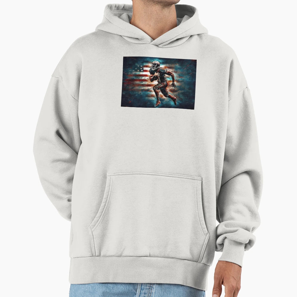 American Football Player Hoodie - Trendy Graphic Unisex - T-Shirt, Sweatshirt, Hoodie