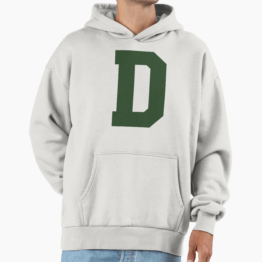 Alphabet Green D Sports Letter D Hoodie - Minimalist Print Unisex - T-Shirt, Sweatshirt, Hoodie