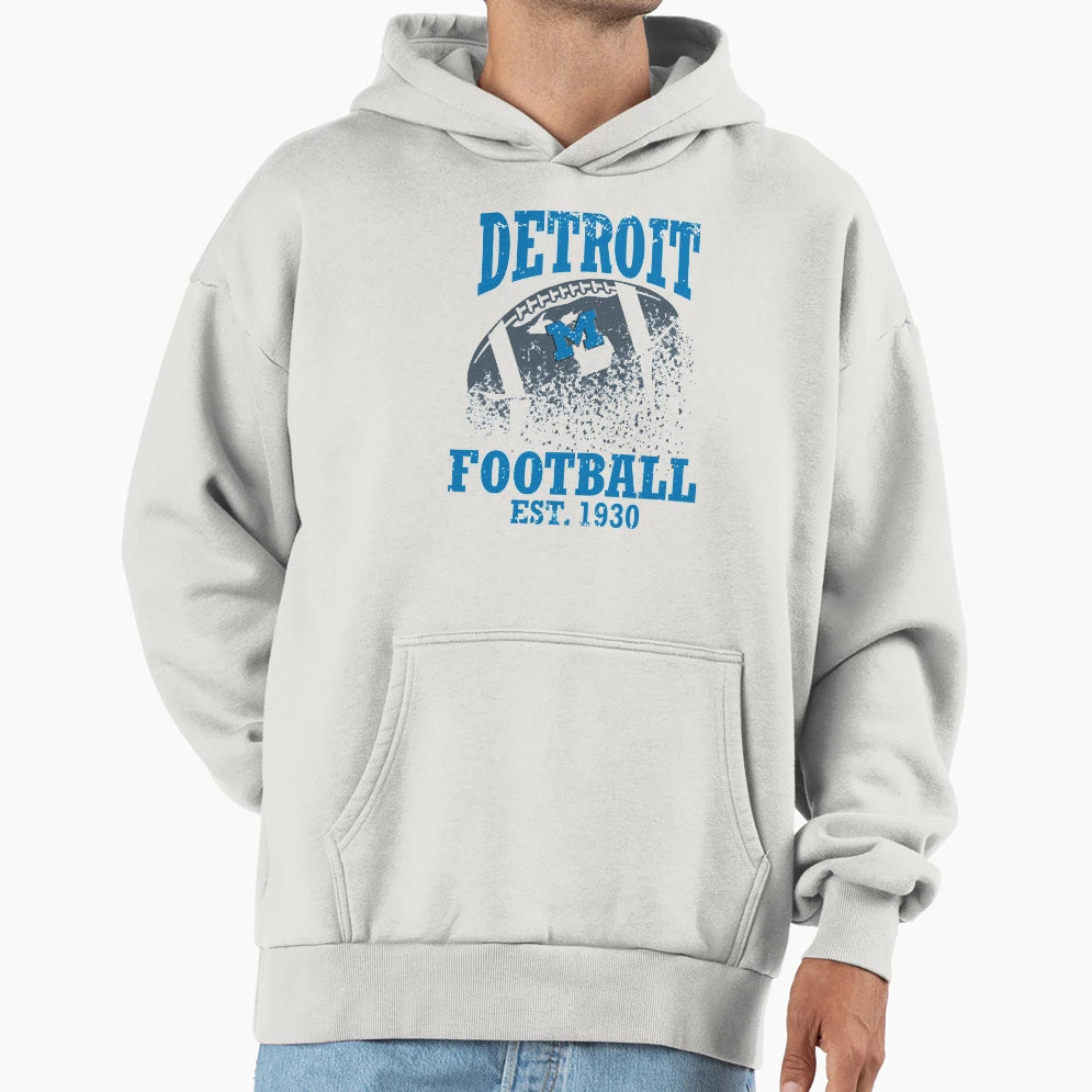 Detroit Football Hoodie - Streetwear Style Men Women - T-Shirt, Sweatshirt, Hoodie